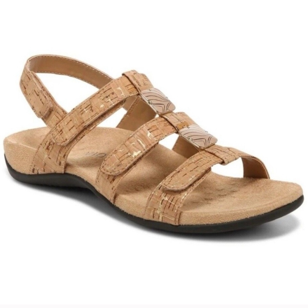Vionic Amber Cork Adjustable Strap Sandal Size 9